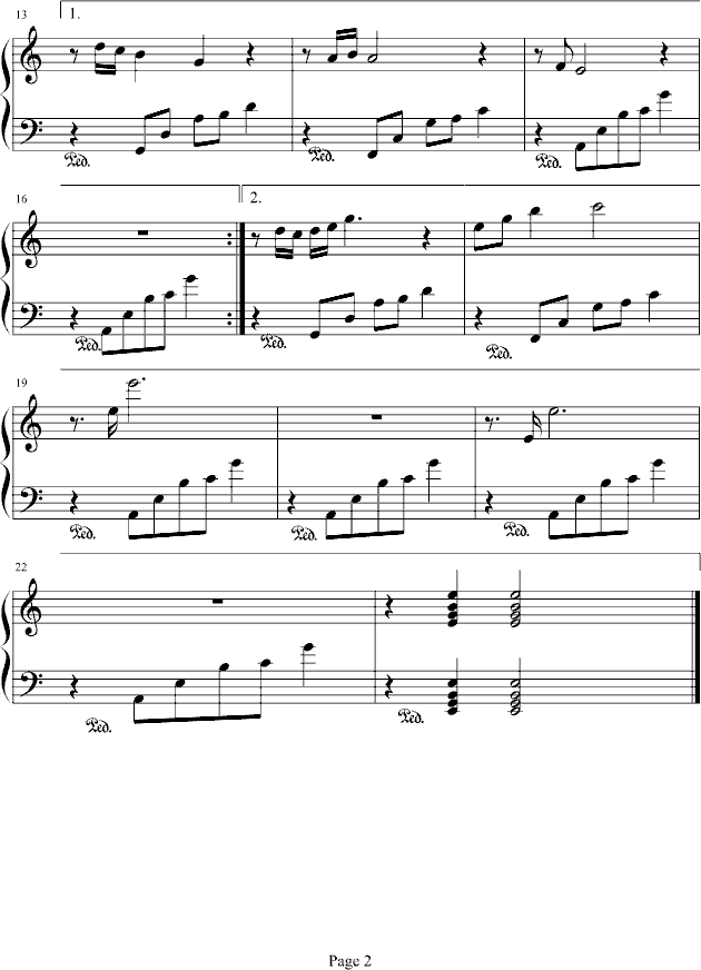 退冶屋珊瑚钢琴曲谱（图2）