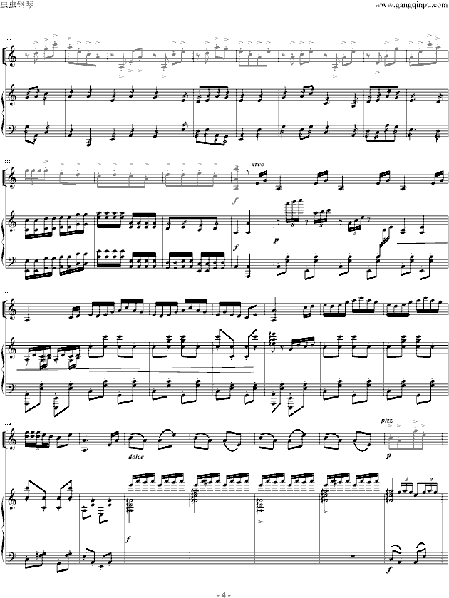 赛马（小提琴版）钢琴曲谱（图4）