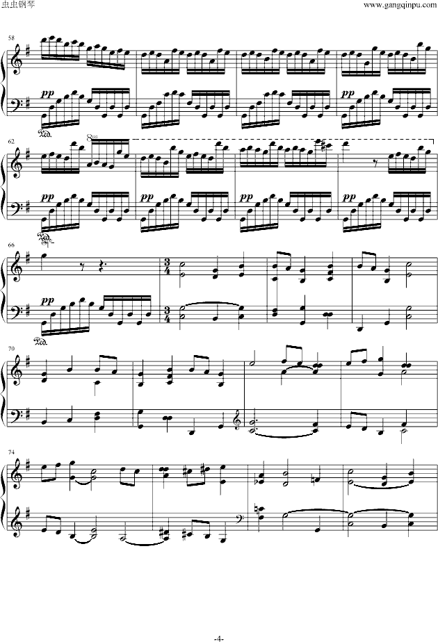 自然的行板钢琴曲谱（图4）