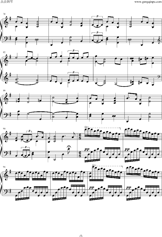 自然的行板钢琴曲谱（图5）