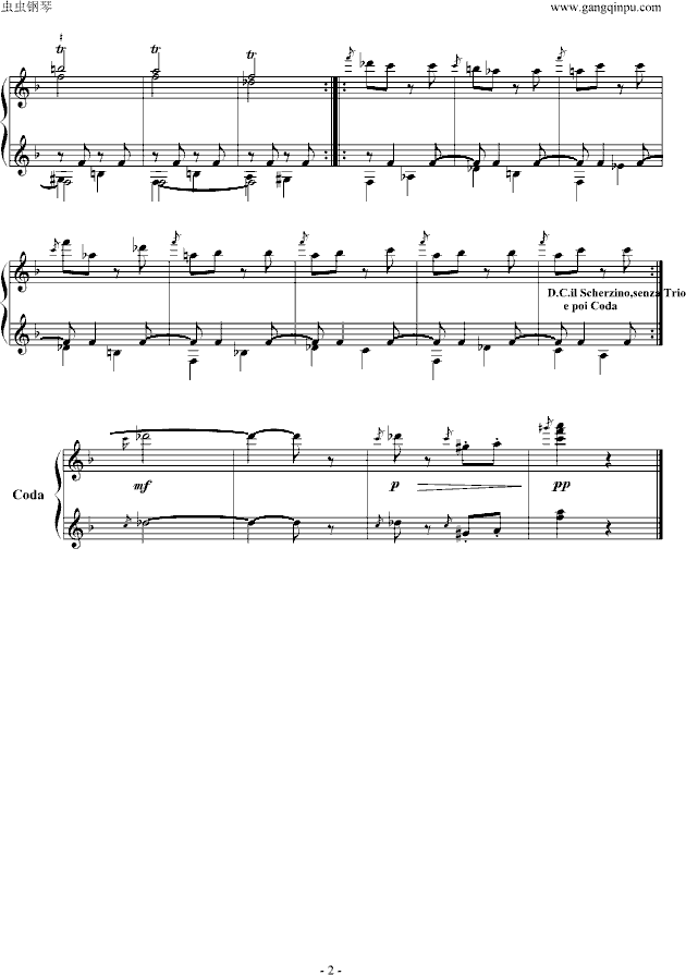 雏鸡的舞蹈钢琴曲谱（图2）