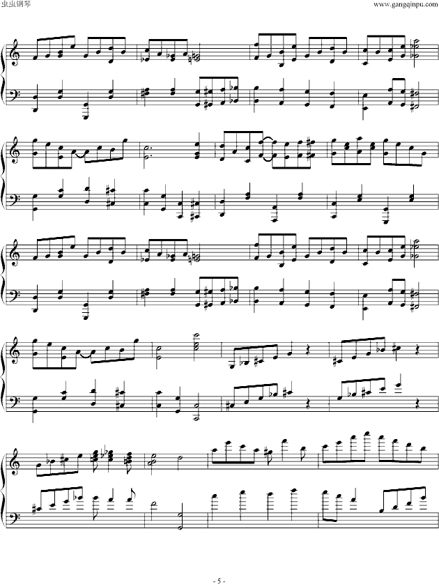 最终幻想9 城镇背景钢琴曲谱（图5）