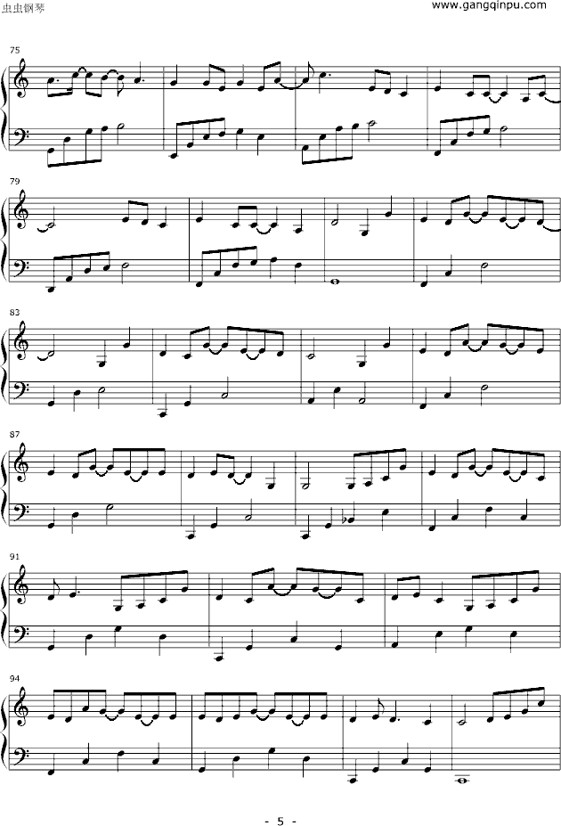 年度之歌钢琴曲谱（图5）