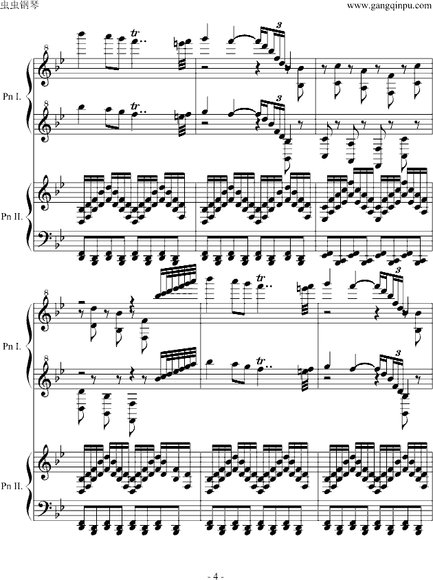 胡桃夹子中的中国舞曲钢琴曲谱（图4）