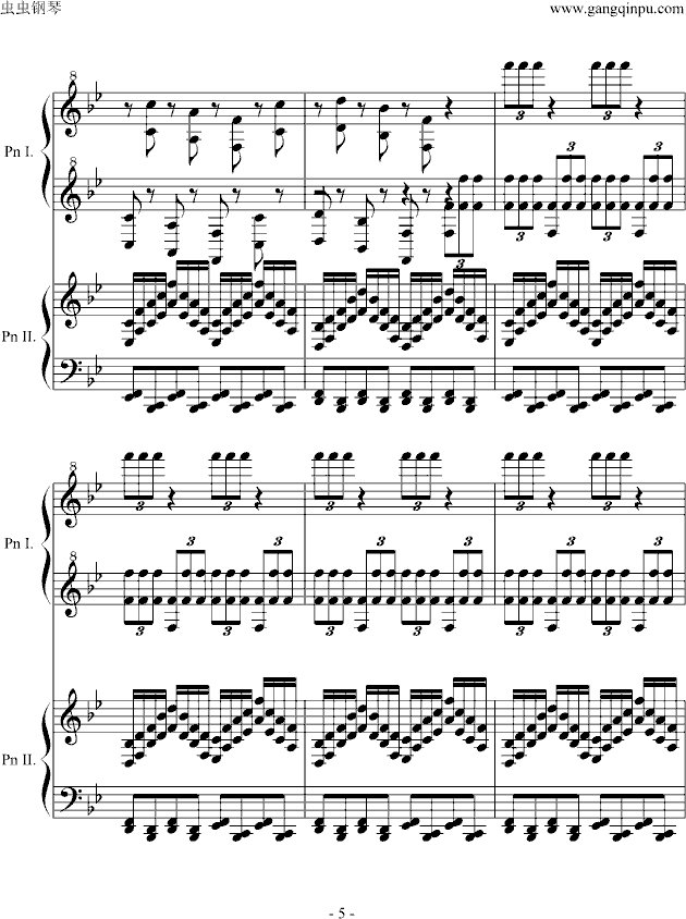 胡桃夹子中的中国舞曲钢琴曲谱（图5）