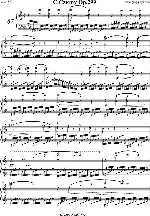 车尔尼299-07钢琴曲谱（图1）