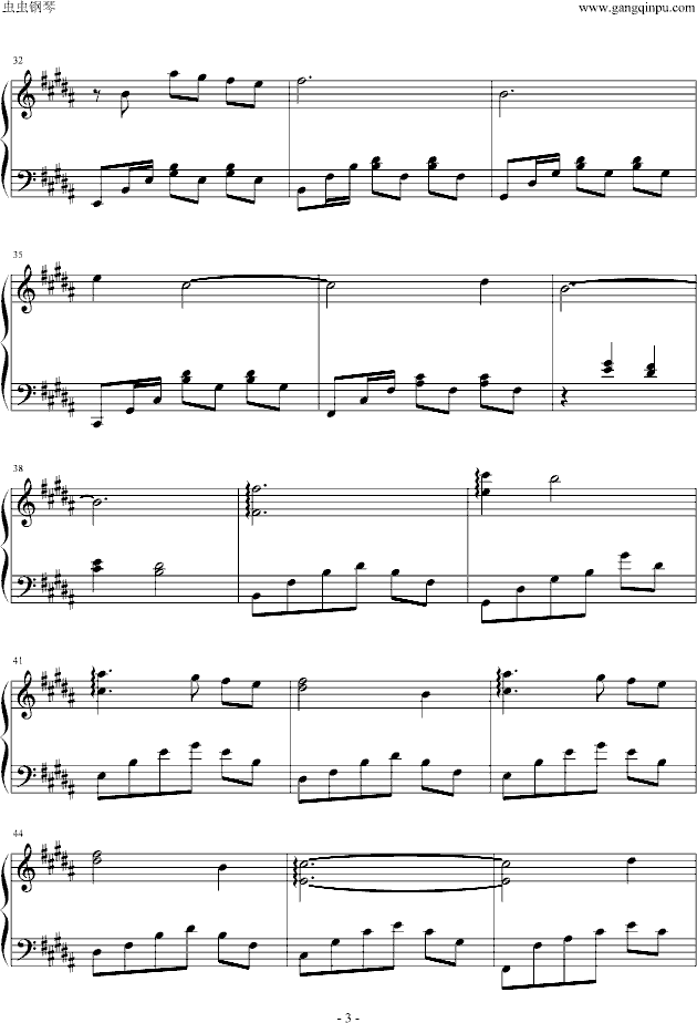 月亮河钢琴曲谱（图3）