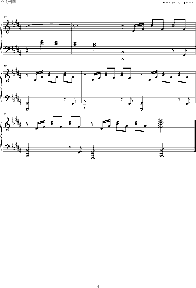 月亮河钢琴曲谱（图4）
