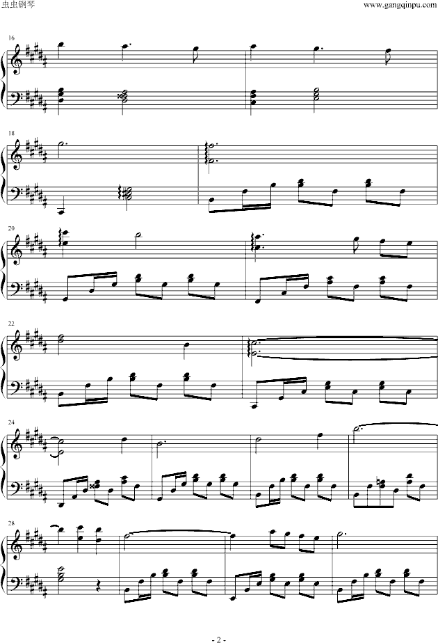 月亮河钢琴曲谱（图2）