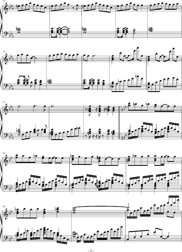 美夕八千夜  钢琴演奏版钢琴曲谱（图2）