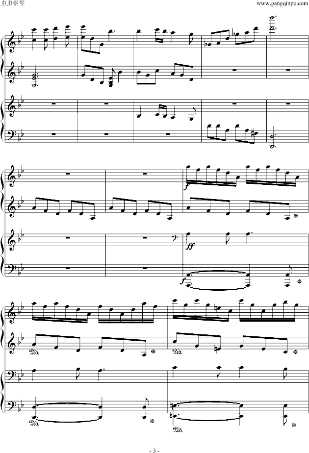 《僵尸新娘》中的四手联弹钢琴曲谱（图3）