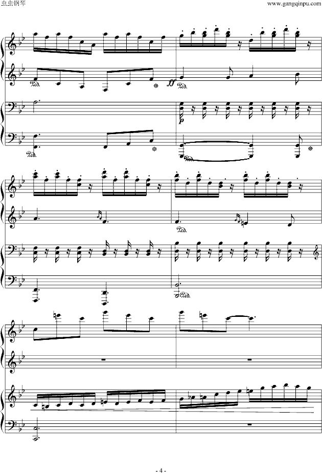 《僵尸新娘》中的四手联弹钢琴曲谱（图4）