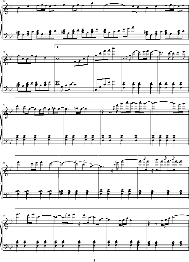 美夕八千夜  钢琴演奏版钢琴曲谱（图3）