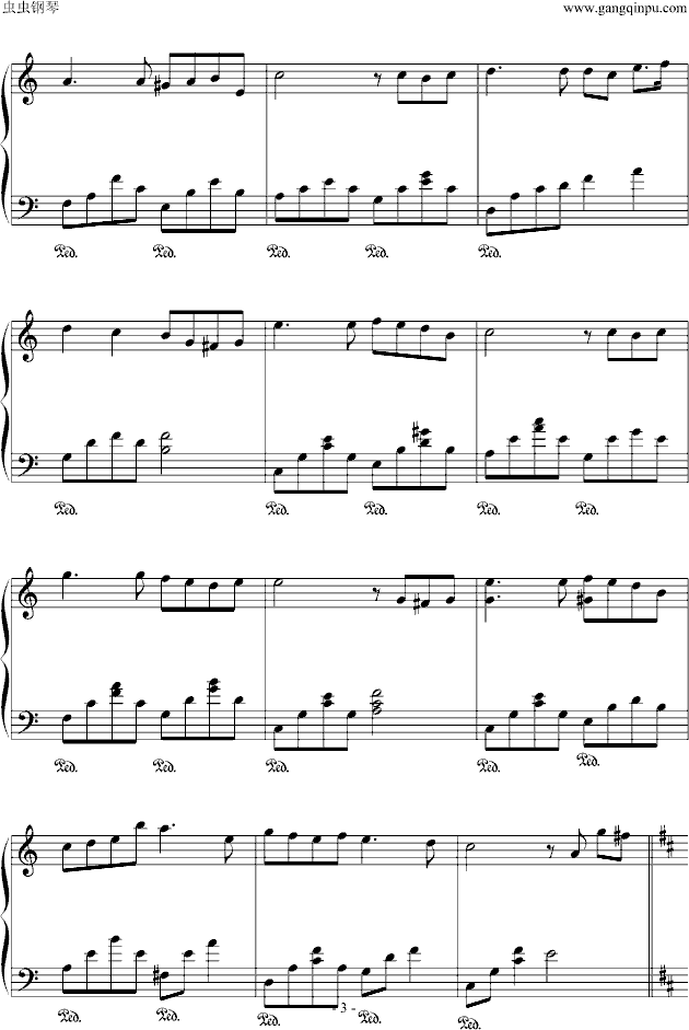 彩虹钢琴曲谱（图3）