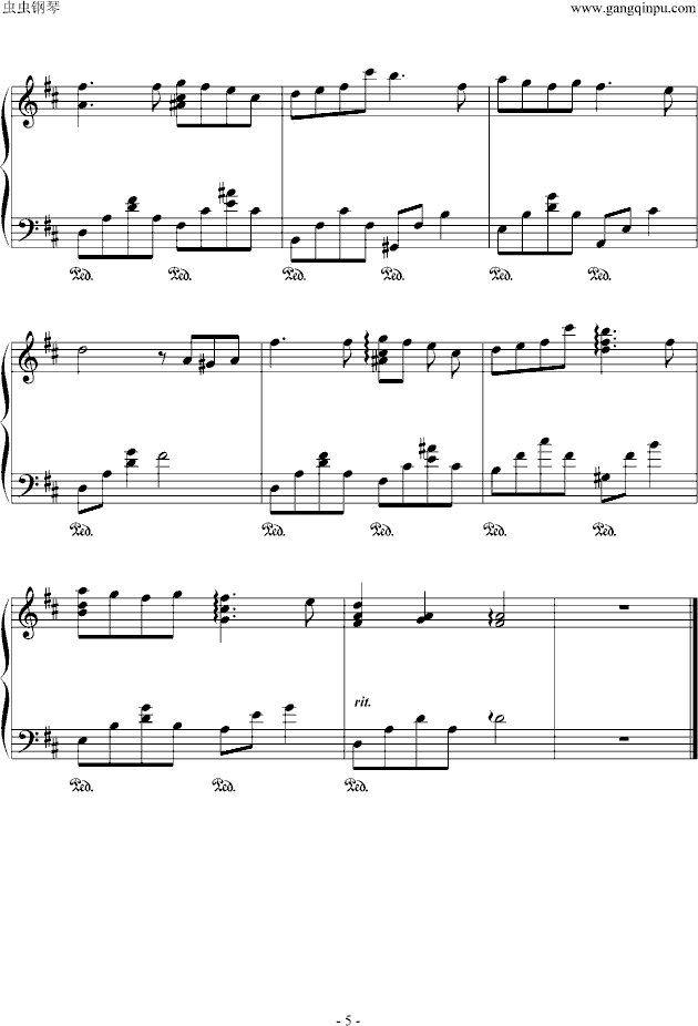 彩虹钢琴曲谱（图5）