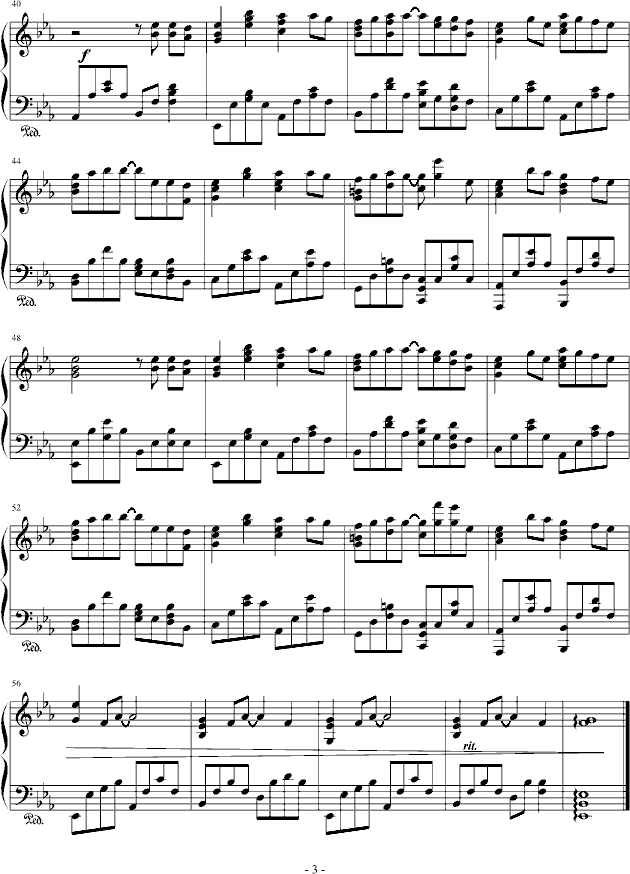 《晴天娃娃》钢琴演奏进阶版钢琴曲谱（图3）