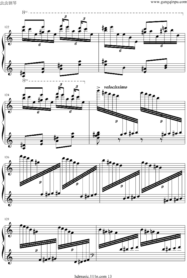 《土耳其进行曲》原版钢琴曲谱（图13）
