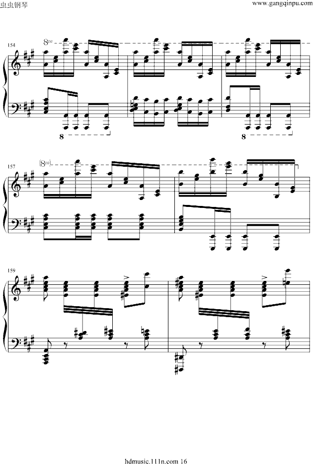 《土耳其进行曲》原版钢琴曲谱（图16）