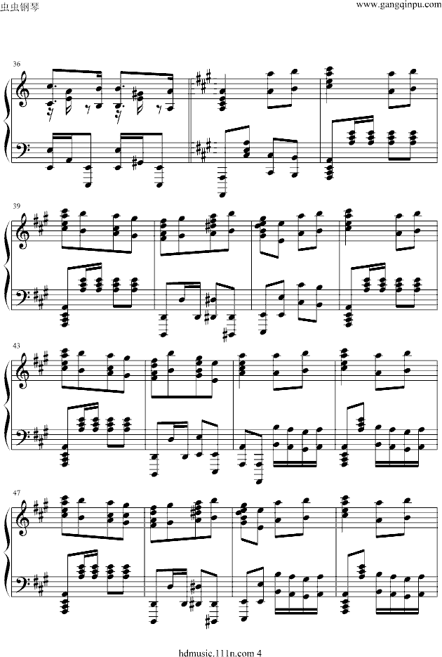 《土耳其进行曲》原版钢琴曲谱（图4）