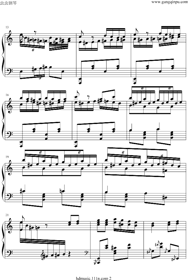 《土耳其进行曲》原版钢琴曲谱（图2）