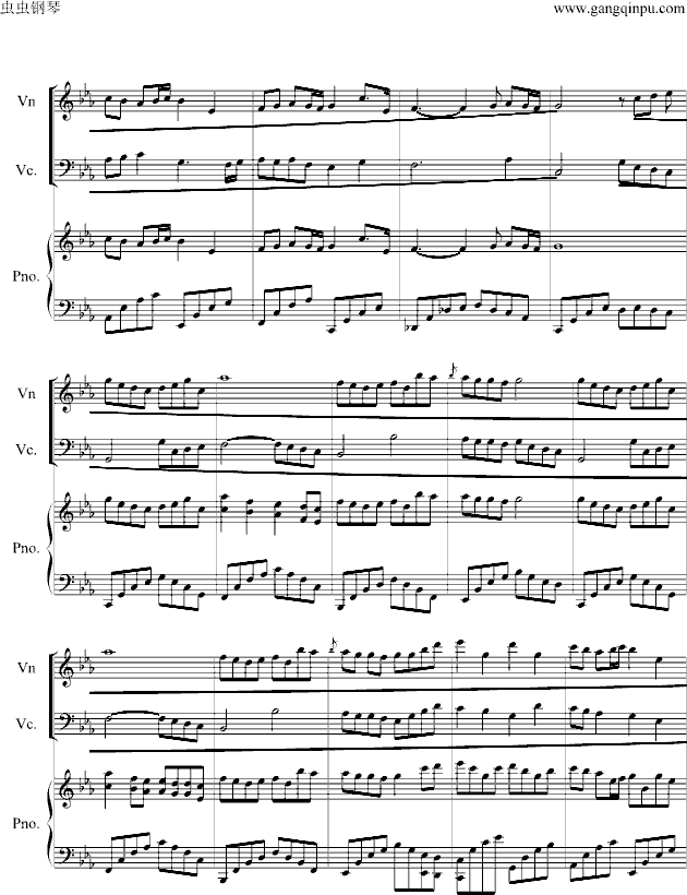 C小调柔版钢琴曲谱（图2）