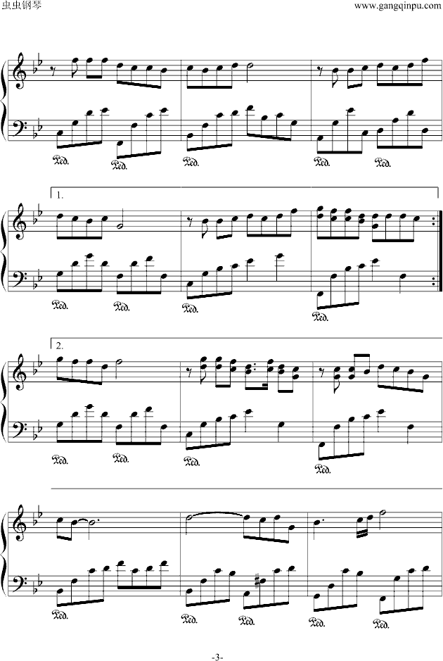 东风破钢琴曲谱（图3）