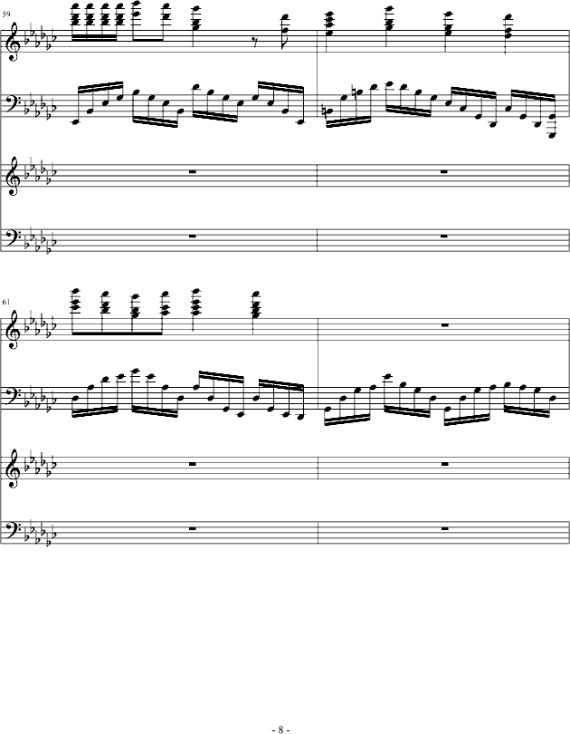 《听风仍是月下荷》古曲版钢琴曲谱（图8）