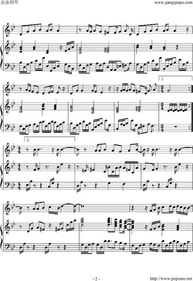 burning钢琴曲谱（图2）