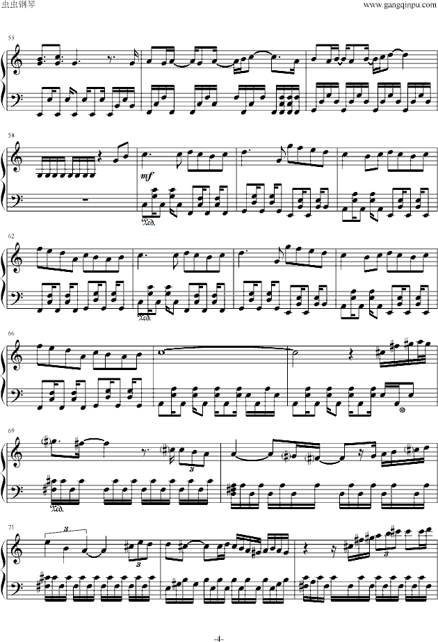 alone（死神OP）钢琴曲谱（图4）