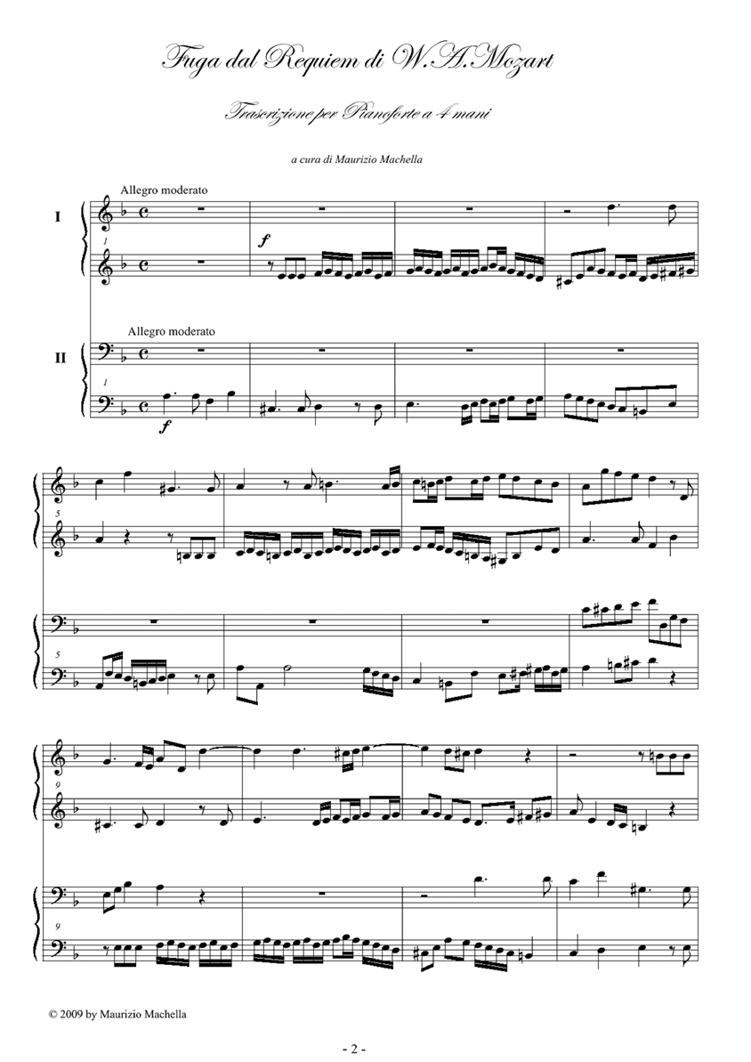 fuga dal requiem kyrie钢琴曲谱（图1）