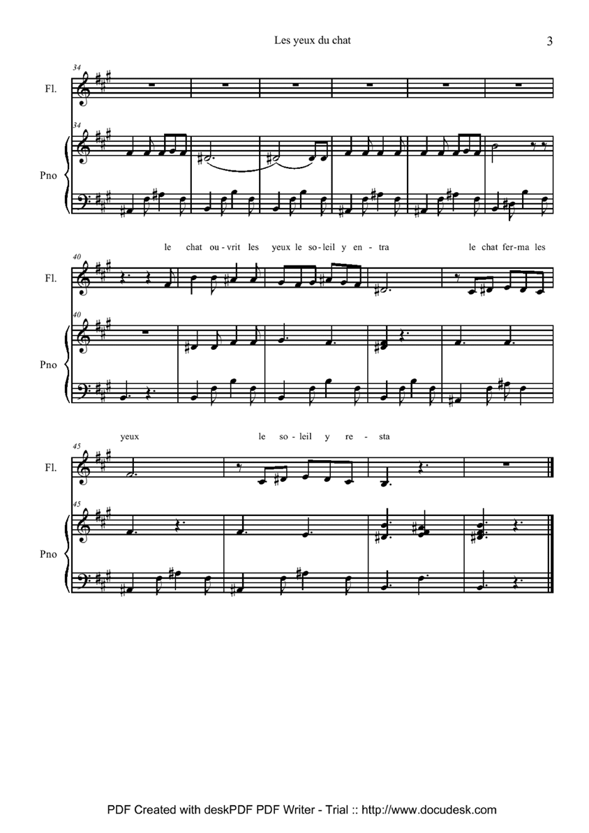 Les-yeux-chat钢琴曲谱（图3）