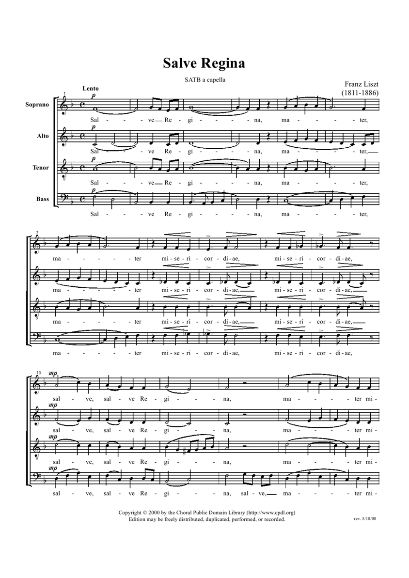 liszt-franz-salve-regina钢琴曲谱（图1）