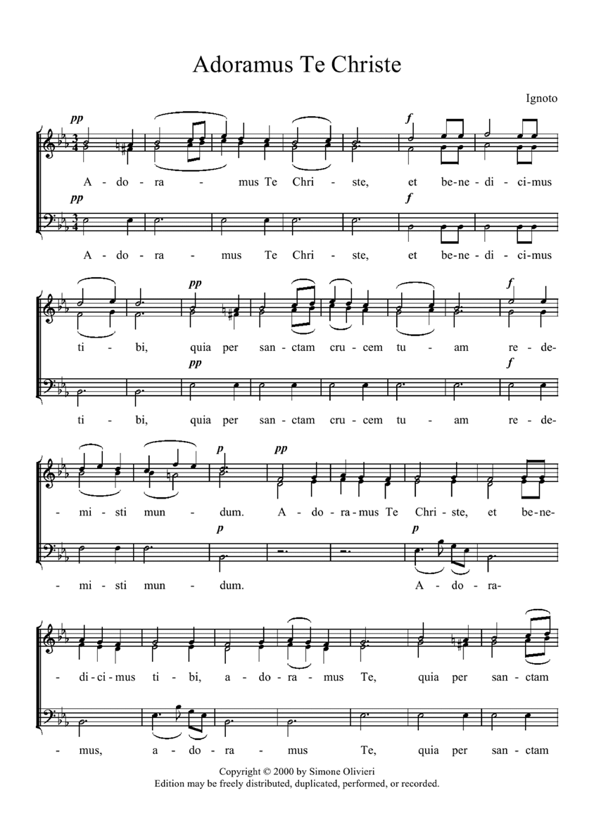 adormus te christe钢琴曲谱（图1）