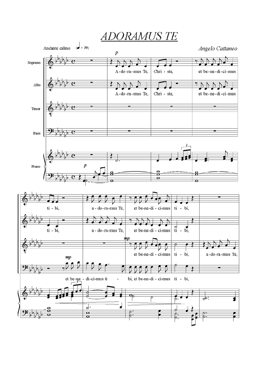 adoramus te钢琴曲谱（图1）