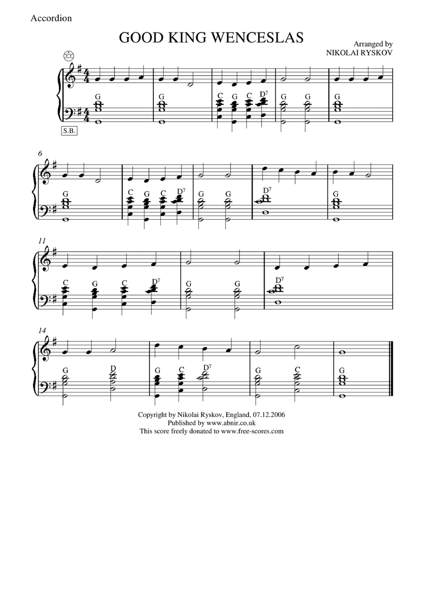 Good-king-wenceslas钢琴曲谱（图1）
