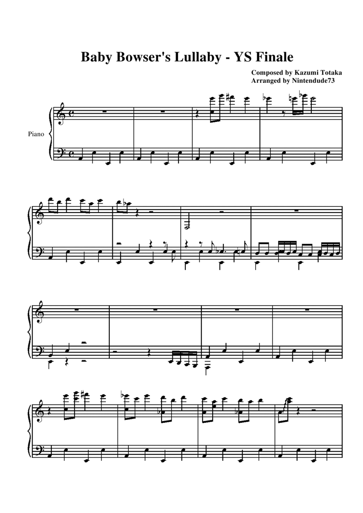 Baby Bowser Lullaby钢琴曲谱（图1）
