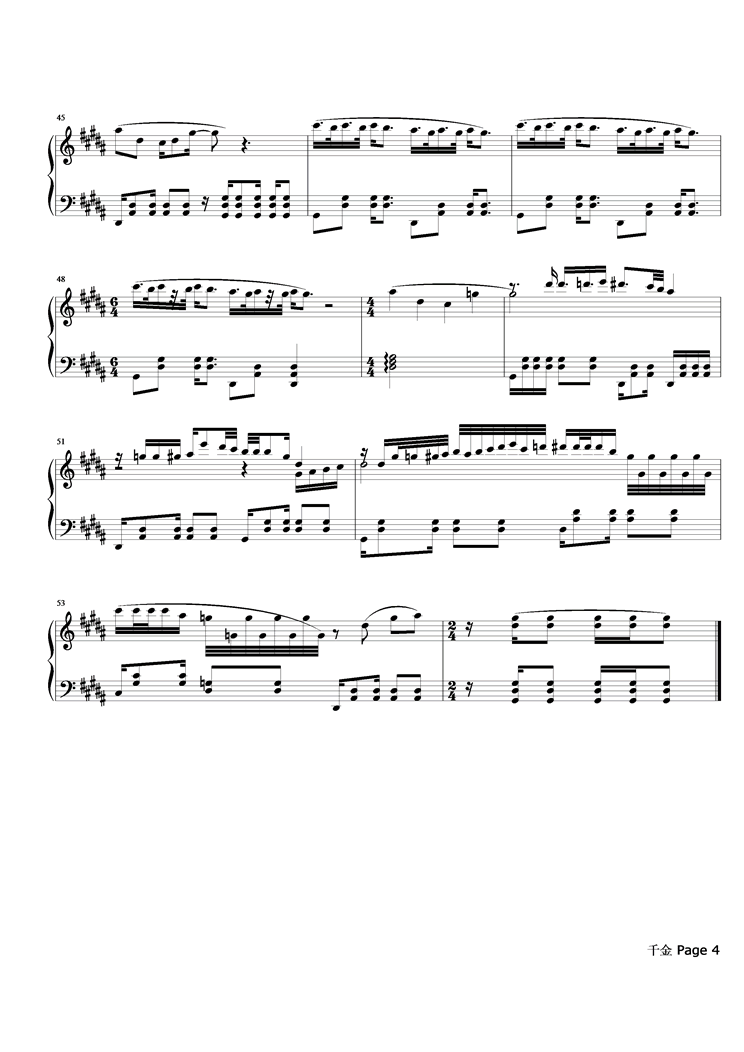 千金钢琴曲谱（图4）