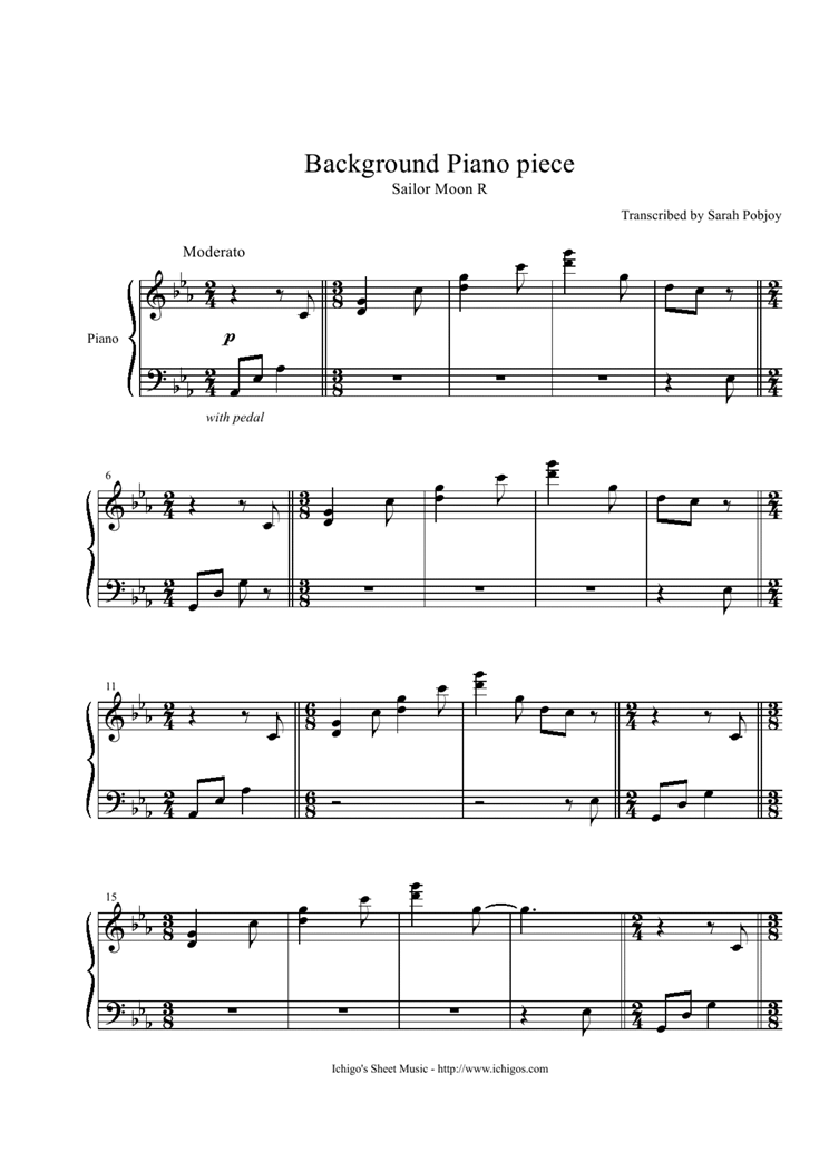 background piano piece钢琴曲谱（图1）