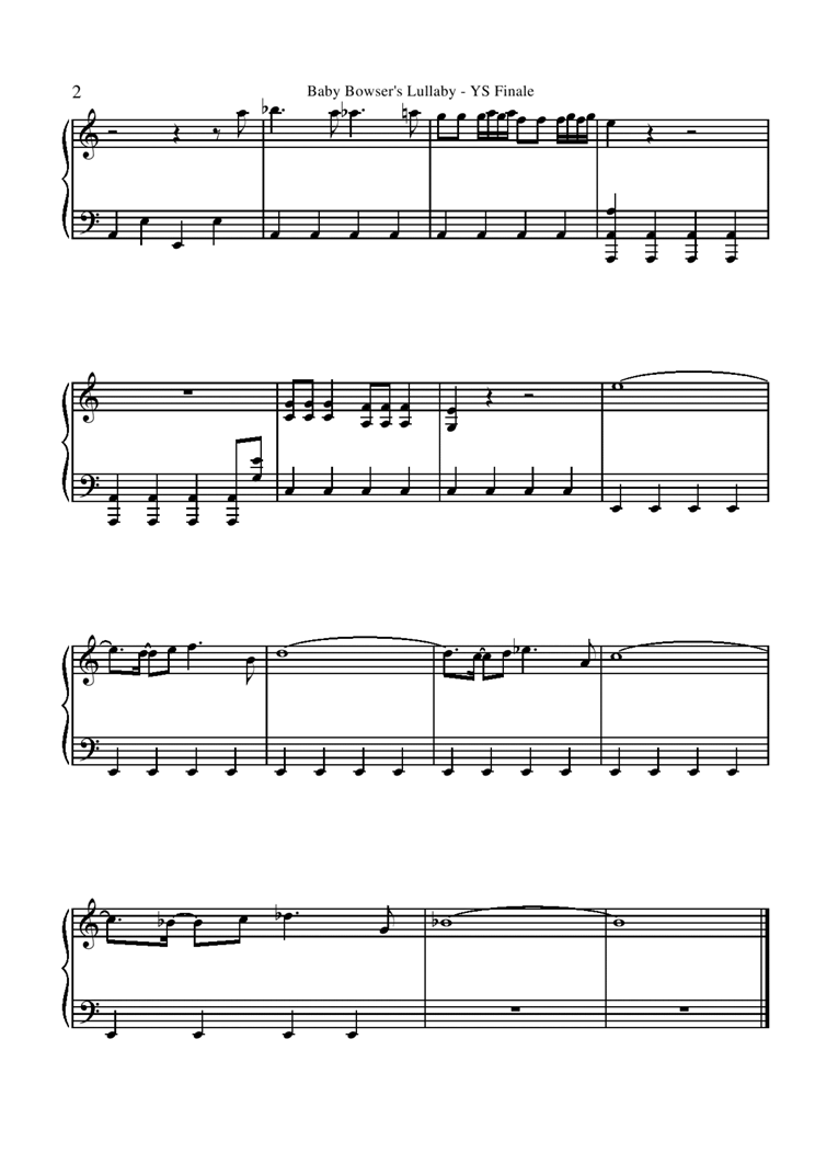 Baby Bowser Lullaby钢琴曲谱（图2）