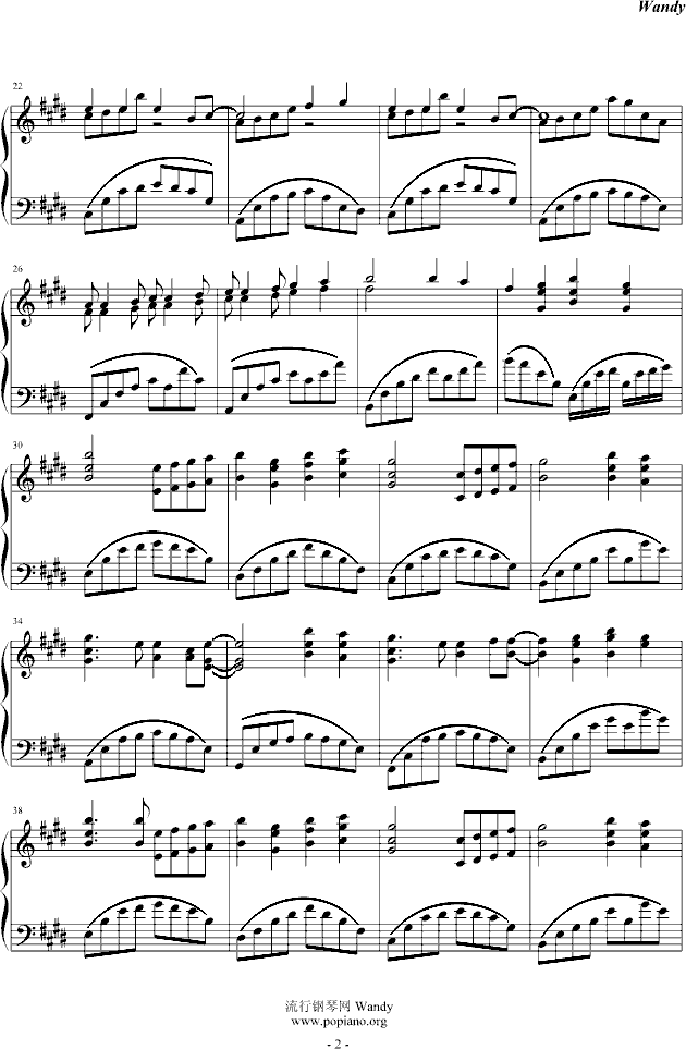 《永远的朋友》钢琴演奏版钢琴曲谱（图2）