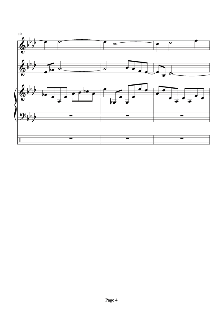 梨涡浅笑钢琴曲谱（图4）