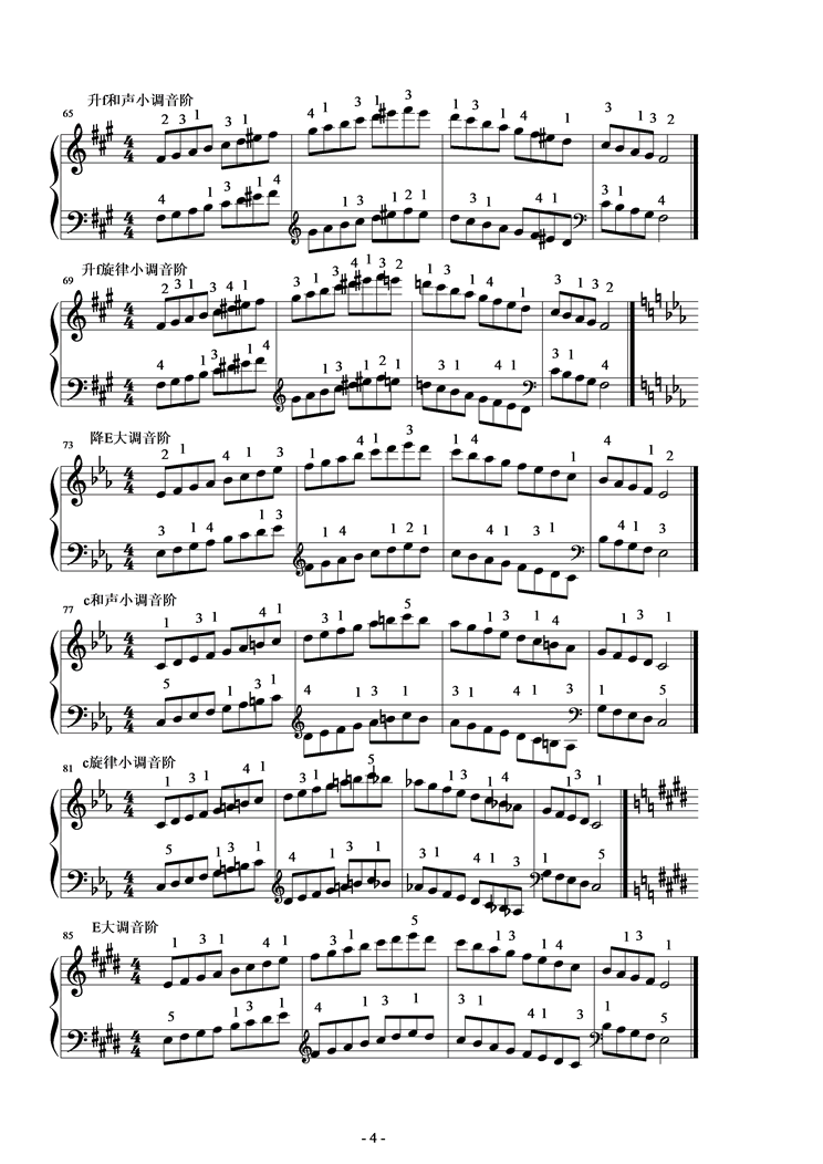 大调与小调的音阶钢琴曲谱（图4）
