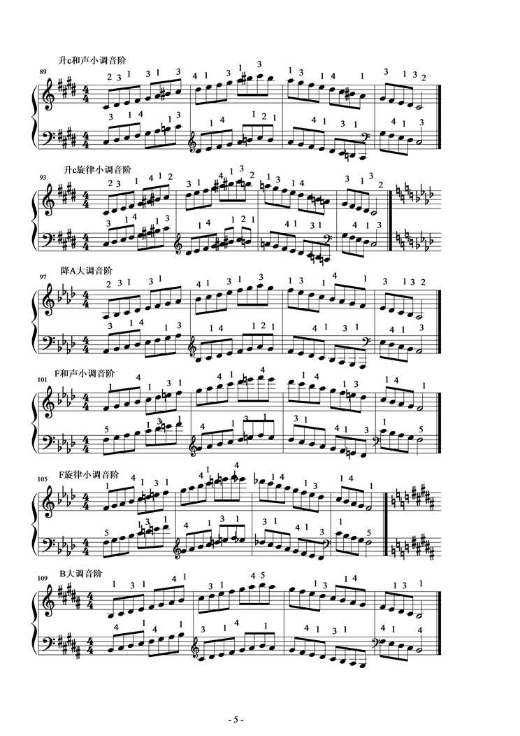 大调与小调的音阶钢琴曲谱（图5）