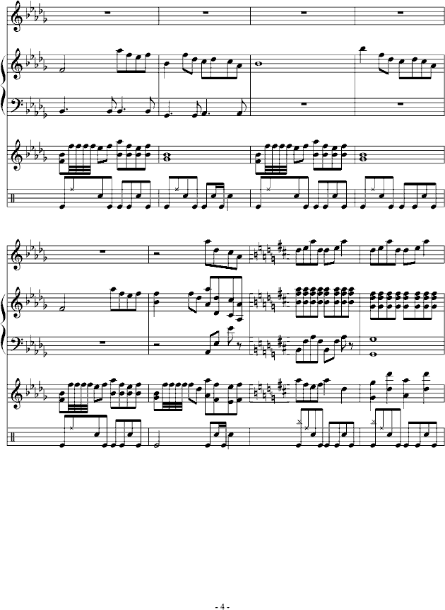 雨荡残阳钢琴曲谱（图4）
