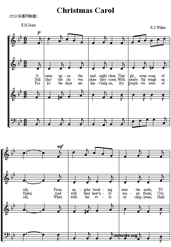 Christmas caral钢琴曲谱（图1）