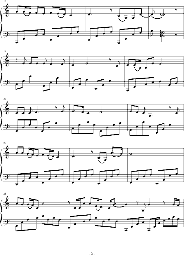 情人节快乐钢琴曲谱（图2）