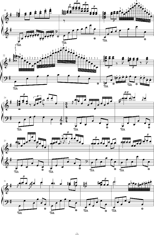 流星小幻想曲钢琴曲谱（图2）