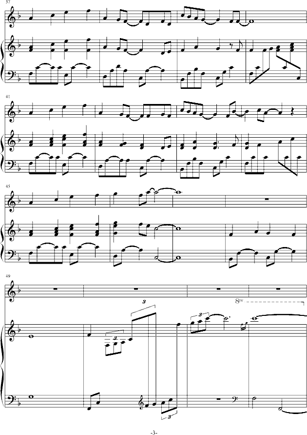 rice song钢琴曲谱（图3）