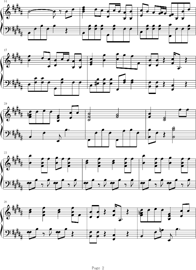 古老的大钟钢琴曲谱（图2）