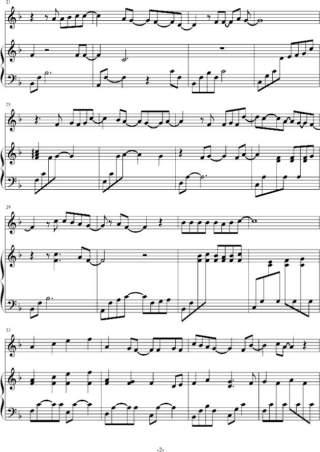 rice song钢琴曲谱（图2）